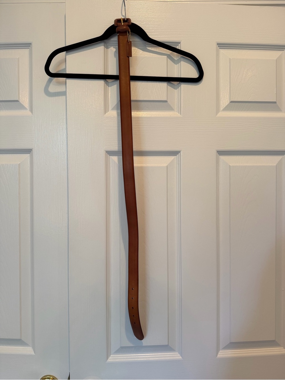 Vintage Charter Club Leather Belt Brown Cognac Leather Wrapped Buckle Gold